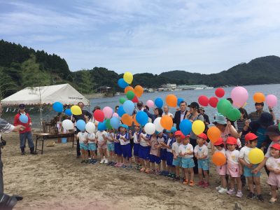 柴山海水浴場で海開きの神事が厳粛に執り行われました。