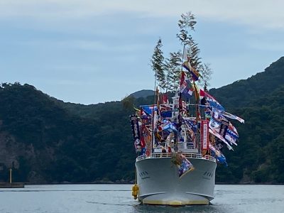 久しぶりの大型漁船の竣工式「登栄丸」144ｔ